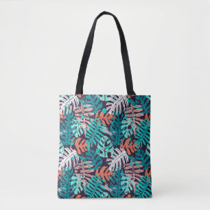 Abstract naadloos tropisch bladeren. Creativ Tote Bag