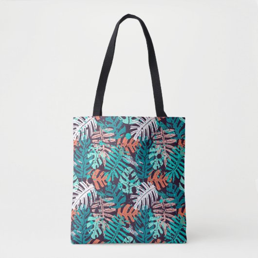 Abstract naadloos tropisch bladeren. Creativ Tote Bag (Voorkant)