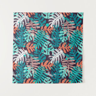Abstract naadloos tropisch bladeren. Creativ Wandkleed