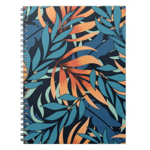 Abstract naadloos tropisch patroon met pastelpla notitieboek