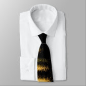 Abstract nachtlicht zee glanzend goud zwart Monogr Stropdas (Gebonden)