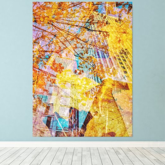 Abstract najaar canvas afdruk (Insitu (Houten vloer))