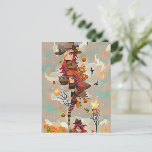 Abstract najaar witch Briefkaart (Staand voorkant)