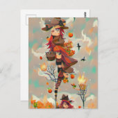 Abstract najaar witch Briefkaart (Voorkant / Achterkant)