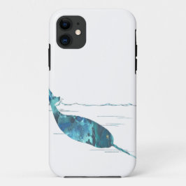 Abstract narwhal-silhouet iPhone 11 hoesje