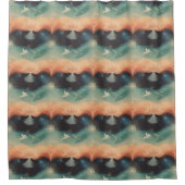 Abstract Nature: Minimalist Lotus & Bird Design Douchegordijn (Voorkant)