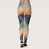 Abstract Nature: Minimalist Lotus & Bird Design Leggings (Achterkant)