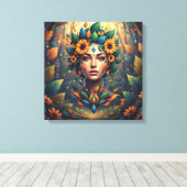 Abstract Nature Spirit Woman Art Canvas Afdruk (Insitu (Houten vloer))