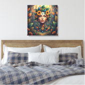 Abstract Nature Spirit Woman Art Canvas Afdruk (Insitu (Slaapkamer))