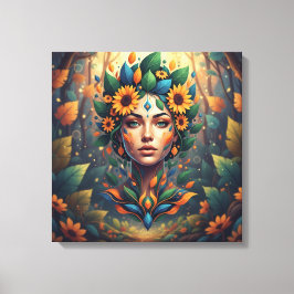 Abstract Nature Spirit Woman Art Canvas Afdruk