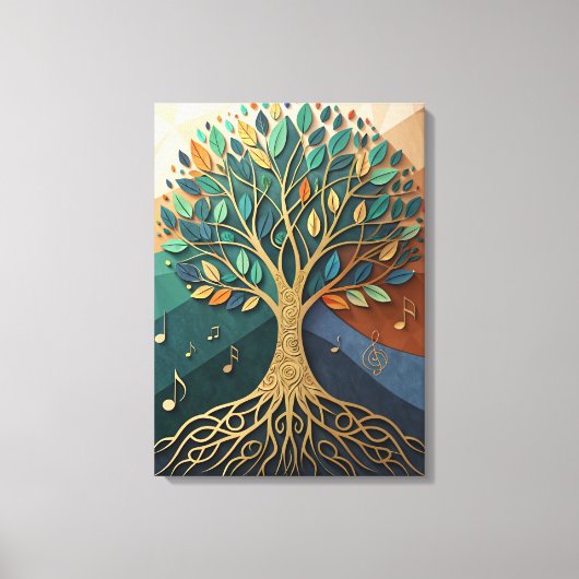 Abstract Nature Symphony Tree of Music Canvas Wall (Voorkant)