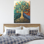 Abstract Nature Symphony Tree of Music Canvas Wall (Insitu (Slaapkamer))