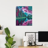 Abstract Natuur bos Wilderness Landschap Poster (Thuiskantoor)