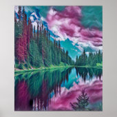 Abstract Natuur bos Wilderness Landschap Poster (Voorkant)