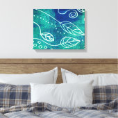 abstract natuur wand blauw omwikkeldoek canvas afdruk (Insitu (Slaapkamer))
