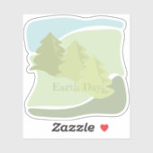 Abstract natuurlandschap met brandbomen en lucht sticker (Vel)