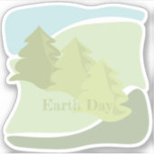 Abstract natuurlandschap met brandbomen en lucht sticker (Voorkant)