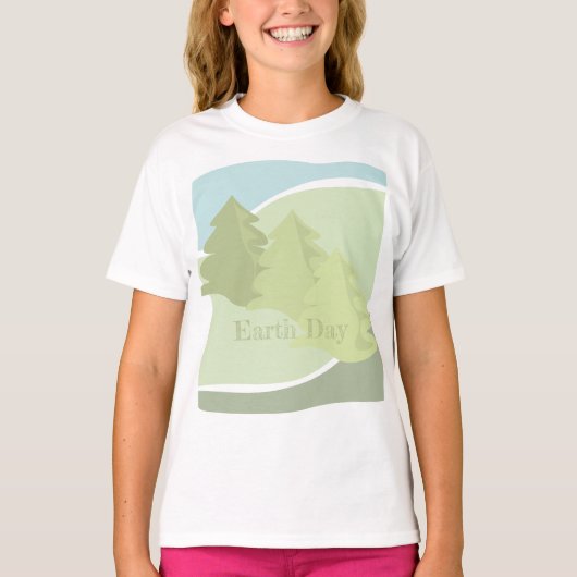 Abstract natuurlandschap met brandbomen en lucht t-shirt (Voorkant)