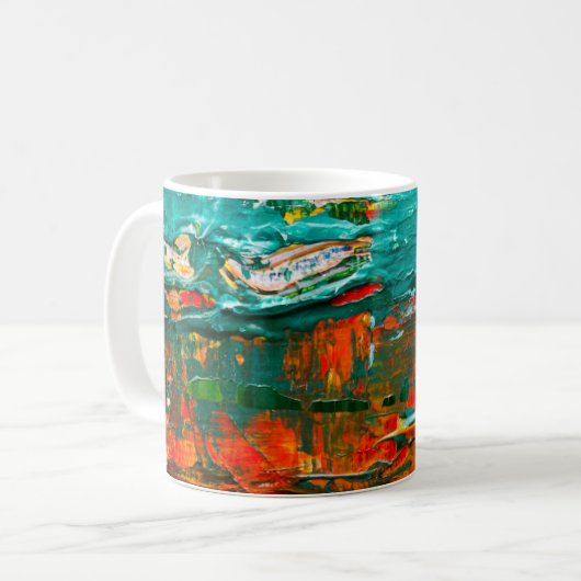 Abstract Natuurlijk Verfpatroon Koffiemok (Voorkant links)