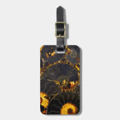 Abstract Nautilus patroongeel goud Bagagelabel (Voorkant verticaal)