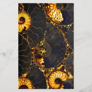 Abstract Nautilus patroongeel goud Briefpapier