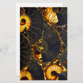 Abstract Nautilus patroongeel goud Briefpapier (Voorkant / Achterkant)
