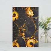 Abstract Nautilus patroongeel goud Briefpapier (Staand voorkant)