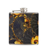 Abstract Nautilus patroongeel goud Heupfles (Voorkant)