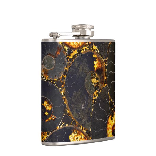 Abstract Nautilus patroongeel goud Heupfles (Rechts)