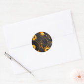 Abstract Nautilus patroongeel goud Ronde Sticker (Envelop)