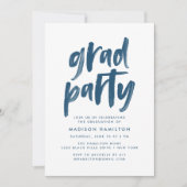 Abstract Navy | Afstudeerfeest Uitnodiging (Voorkant)