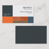 Abstract Navy Blue en Rusty Oranje Visitekaartje (Voorkant / Achterkant)