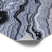 Abstract Navy Blue Grey Marble Stone vein Texture Poster (Hoek)