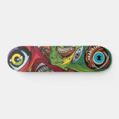 Abstract Navy Brown Illustratie Skateboard (Horizontaal)