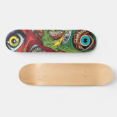 Abstract Navy Brown Illustratie Skateboard (Horizontaal)