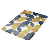 Abstract Navy Mustard geometrisch patroon Badmat (Gekanteld)