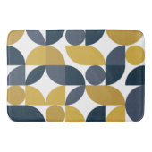 Abstract Navy Mustard geometrisch patroon Badmat (Voorkant)