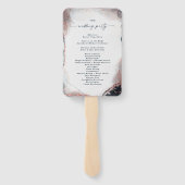 Abstract Navy & Roos Gold huwelijksceremonie progr Handwaaier (Achterkant)