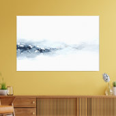 Abstract Navy Zilver Landschap Modern Minimalistis Canvas Afdruk (Insitu (Woonkamer))