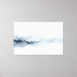 Abstract Navy Zilver Landschap Modern Minimalistis Canvas Afdruk