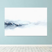 Abstract Navy Zilver Landschap Modern Minimalistis Canvas Afdruk (Insitu (Houten vloer))