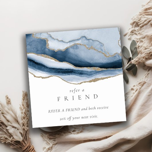 Abstract Navyblauw Agaat Goud Verwijs Een Vriend Vierkante Visitekaartje