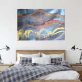 Abstract Navyblauw Goud Waterverf Elegant Modern Canvas Afdruk (Insitu (Slaapkamer))