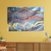 Abstract Navyblauw Goud Waterverf Elegant Modern Canvas Afdruk (Insitu (Woonkamer))