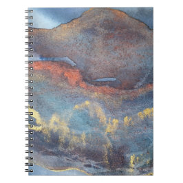 Abstract Navyblauw Goud Waterverf Elegant Modern Notitieboek