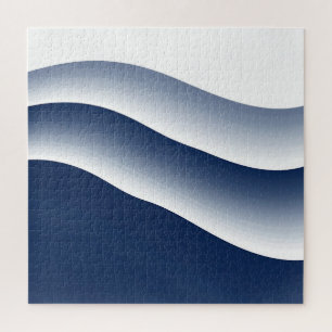 Abstract Navyblauwe Oceaangolven Legpuzzel