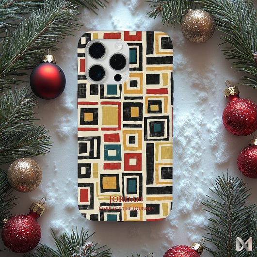 Abstract Ndebele Geometrie – Trillende Artistieke Case-Mate iPhone Case