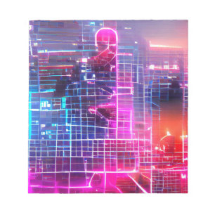 Abstract neon art T-Shirt Notitieblok