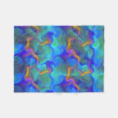 Abstract Neon Blauwgroen Blauw Paars Fractal Patro Fleece Deken (Voorkant (Horizontaal))