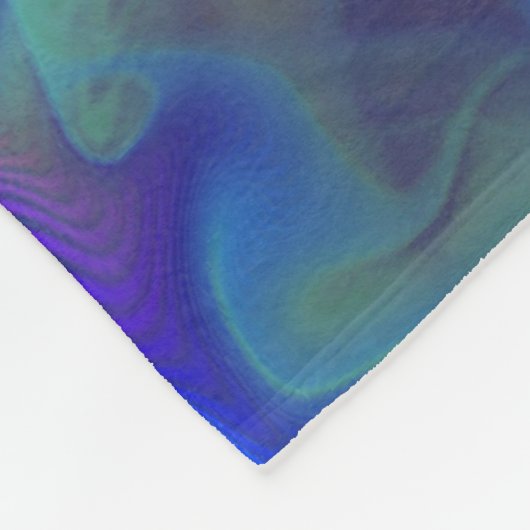 Abstract Neon Blauwgroen Blauw Paars Fractal Patro Fleece Deken (Hoek)
